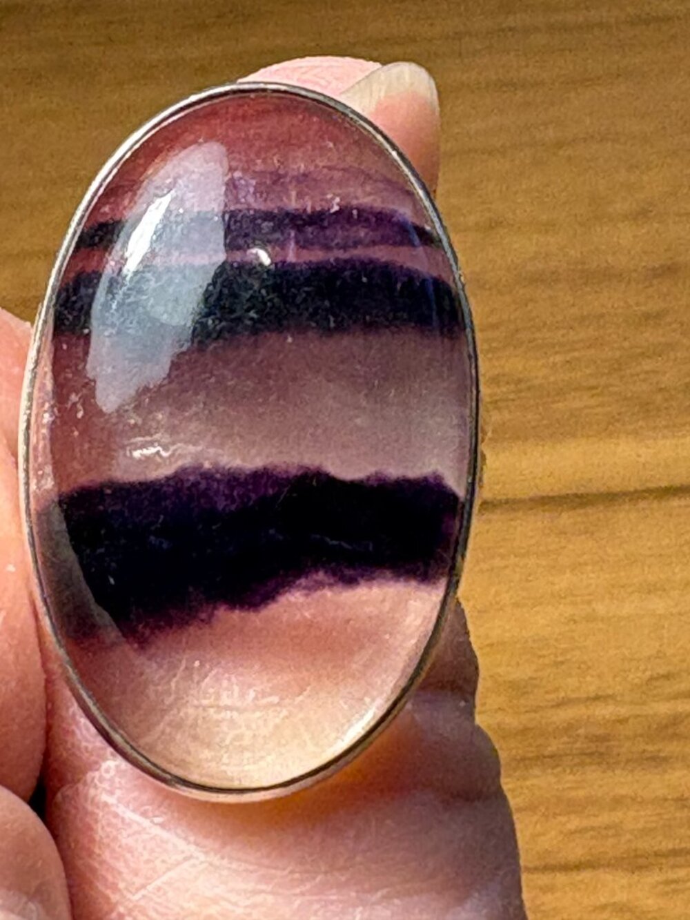 Handcrafted Solid Sterling Silver and Amethyst Quartz Ring Size 6.75 - Picture 7 of 8